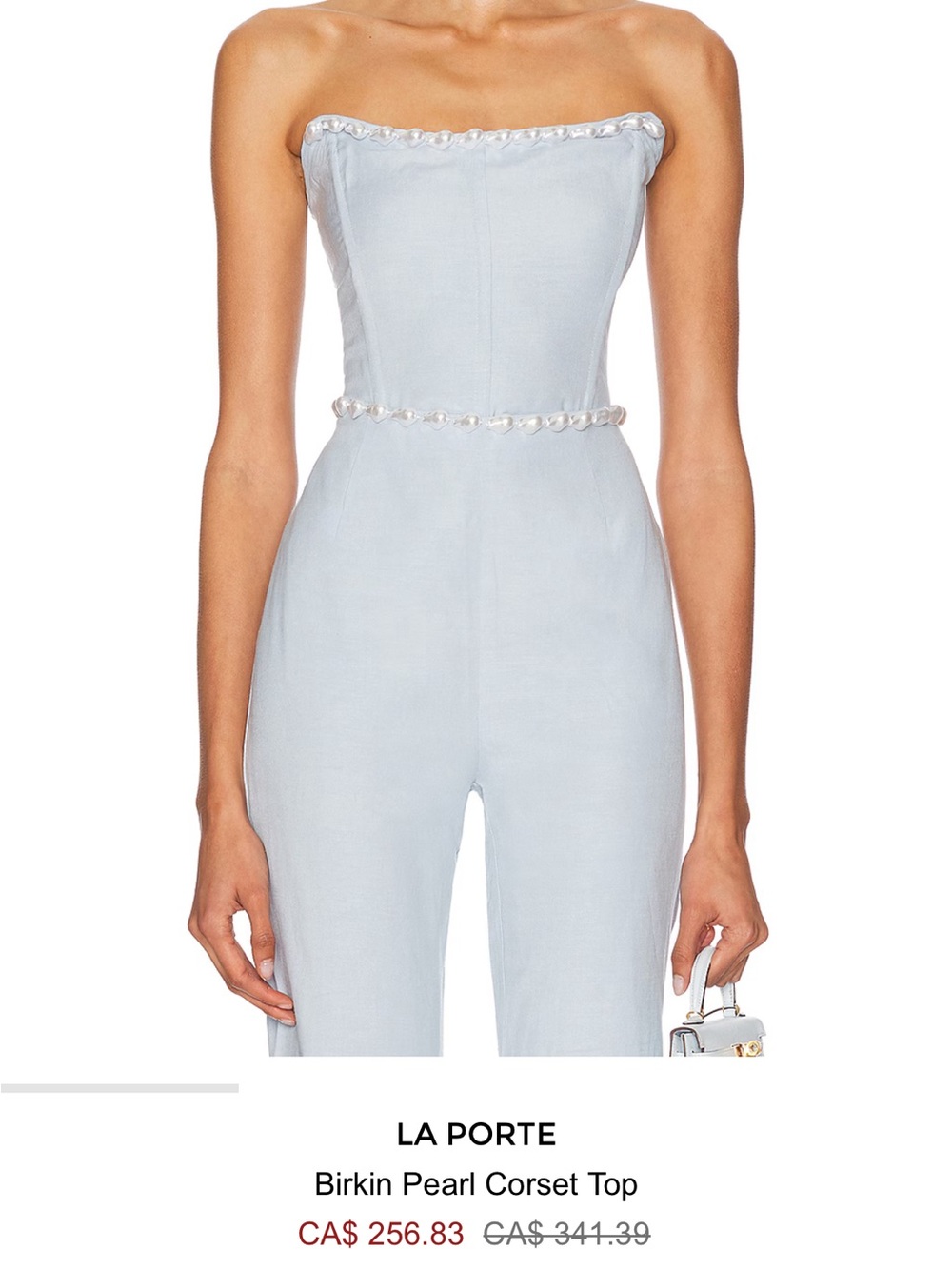 La Porte Pearl Corset Top & Capri Pants Matching Set NWT – Blue
